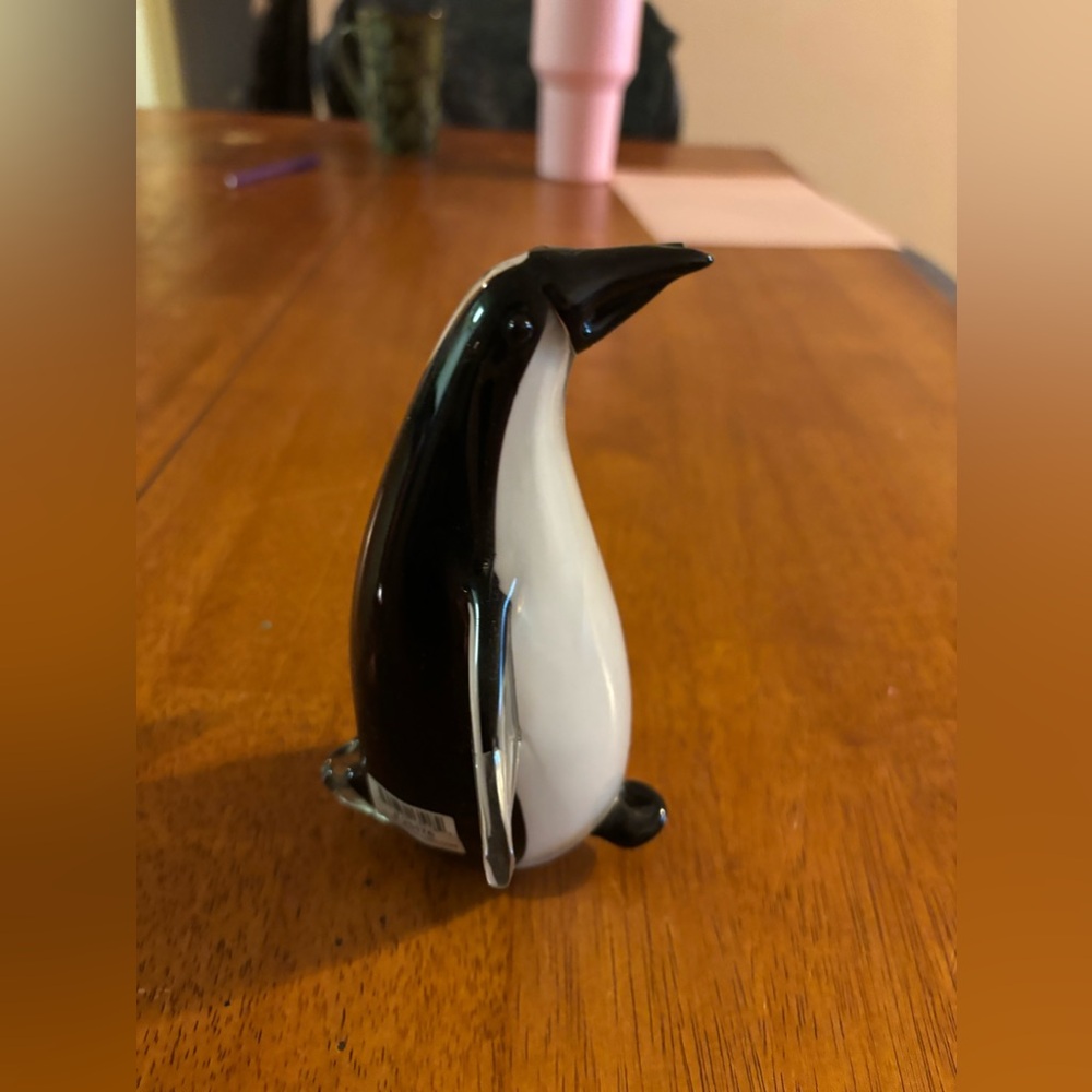 Glass penguin decoration